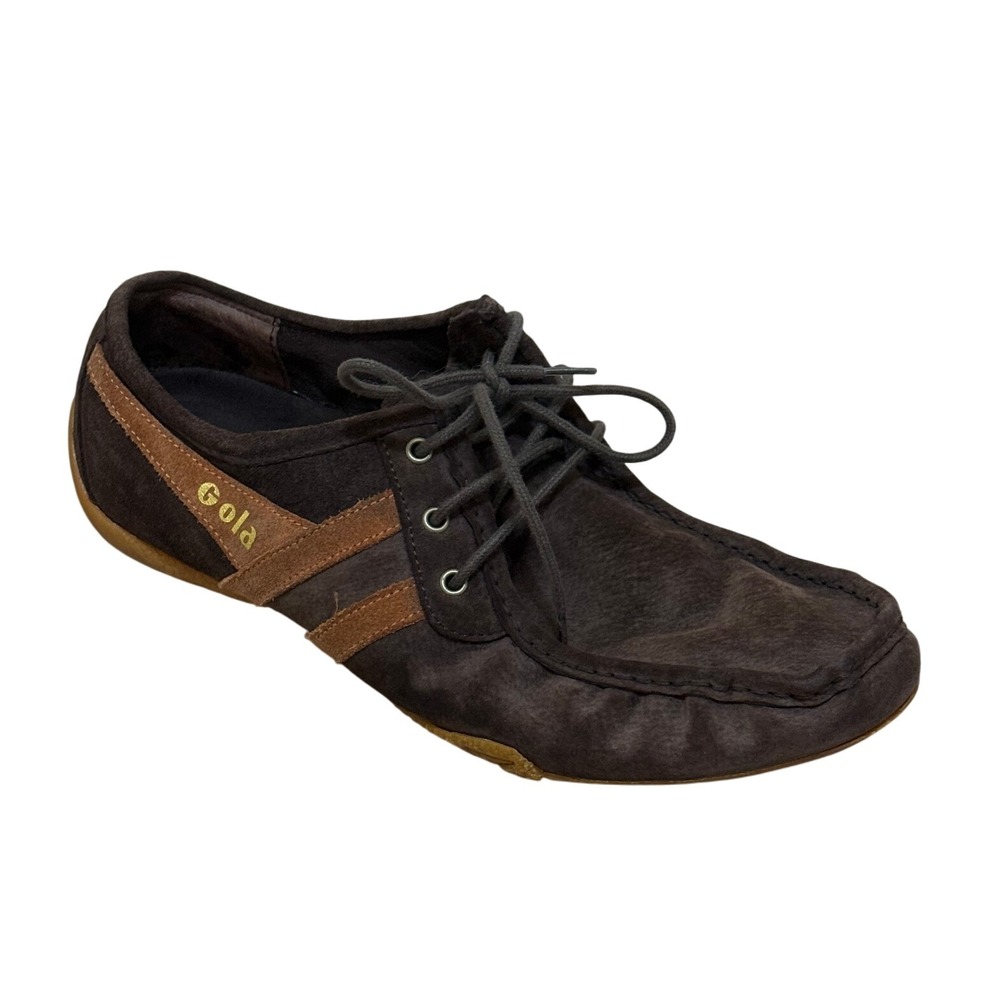 Gola Shoes Women 12 Brown Suede Leather Moccasin Lace Up Casual Comfort Sneakers